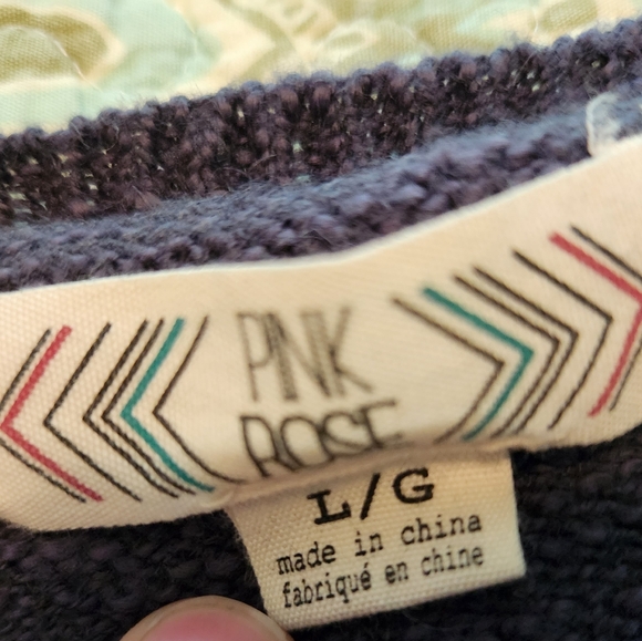 Light Summer Sweater Mint/Pink/Grey Size L - Picture 2 of 5